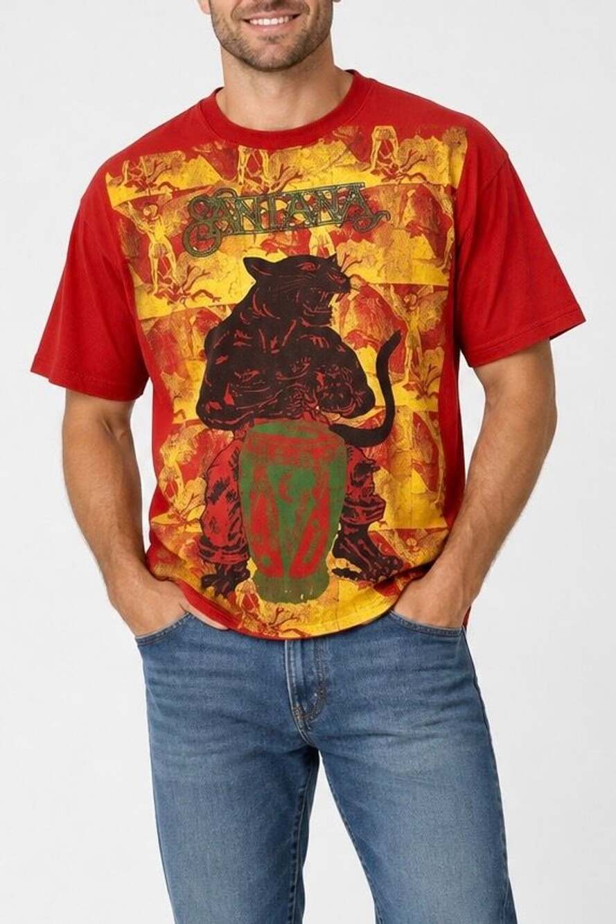 Rare Vintage Carlos Santana World Tour Michael Roman Design 1999 T-Shirt Size L